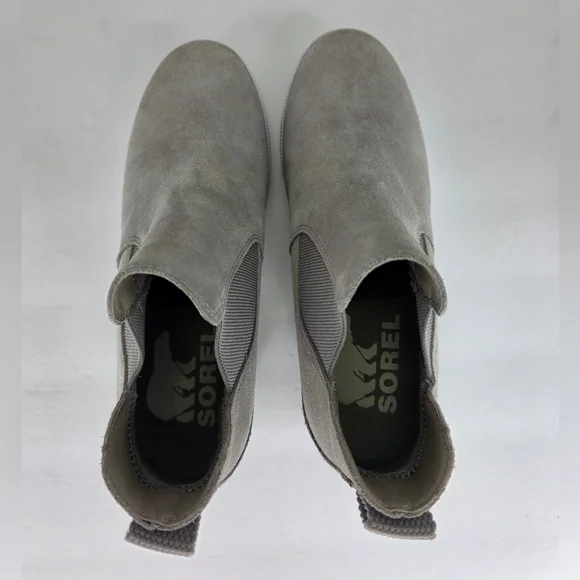 Sorel Women's Out N About Slip-On Casual Wedge Heeled Boot Grey White Size 8.5 - Picture 10 of 15